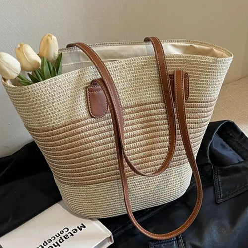 Grand Panier de Plage en Paille