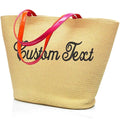 Grand Sac de Plage Personnalisé en Paille