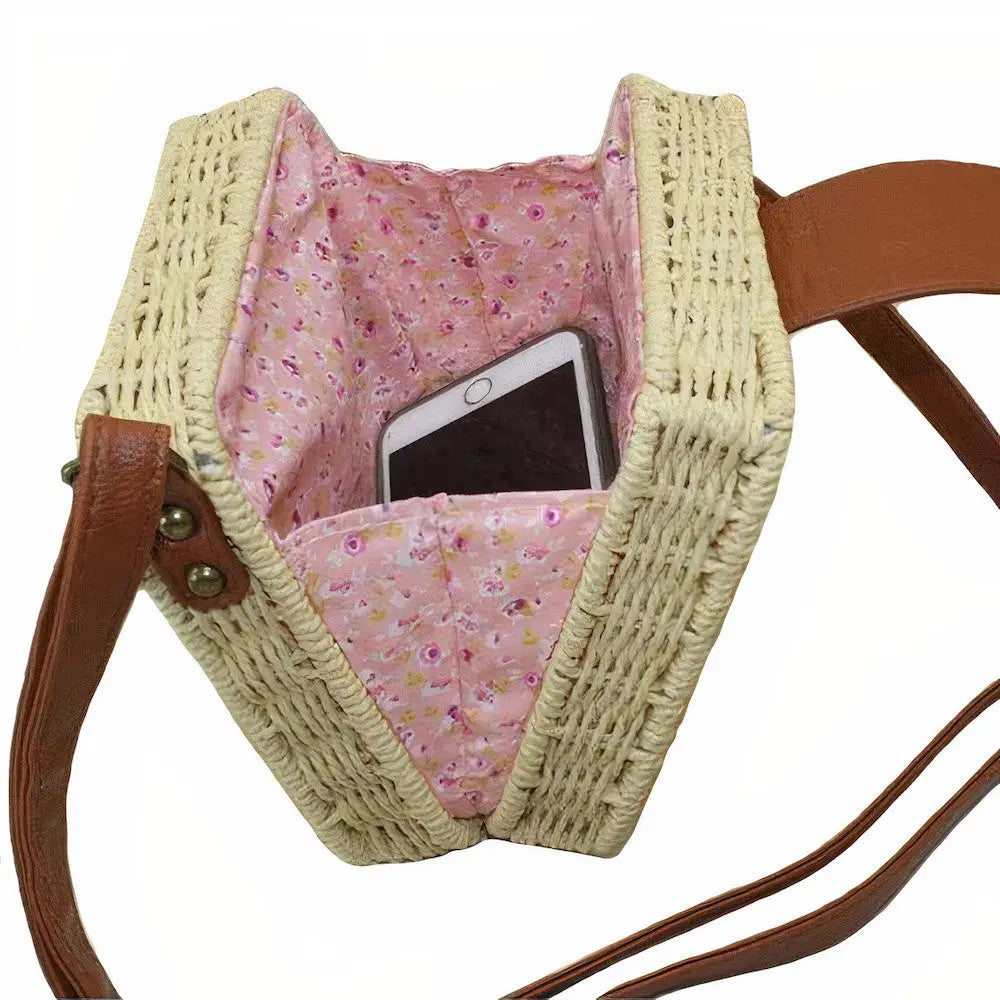 Sac à Main Osier Avec Bandoulière