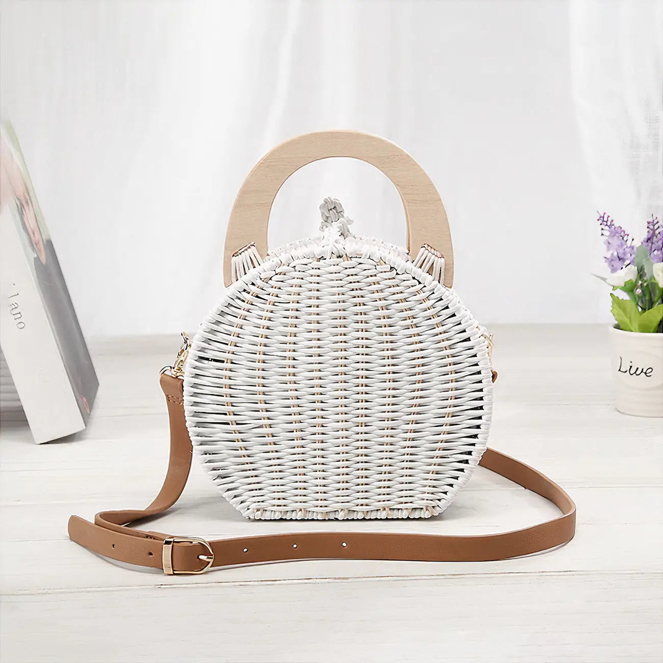 Sac à Main Osier Blanc