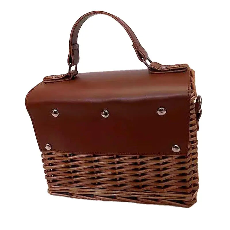 Sac à Main Osier et Cuir