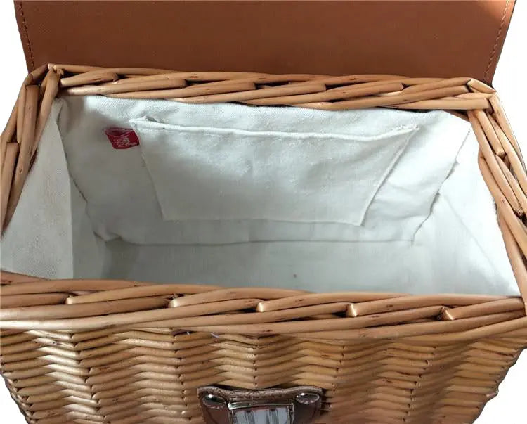 Sac à Main Osier et Cuir