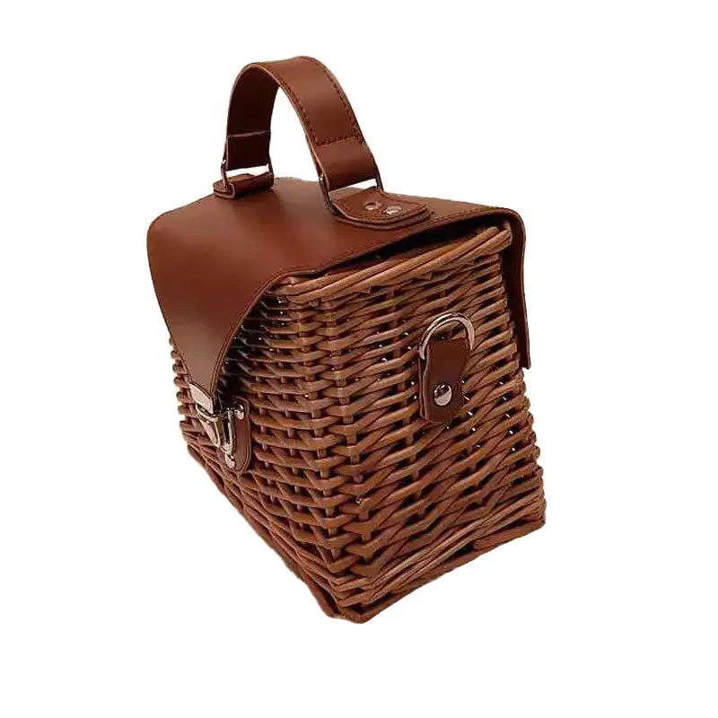 Sac à Main Osier et Cuir
