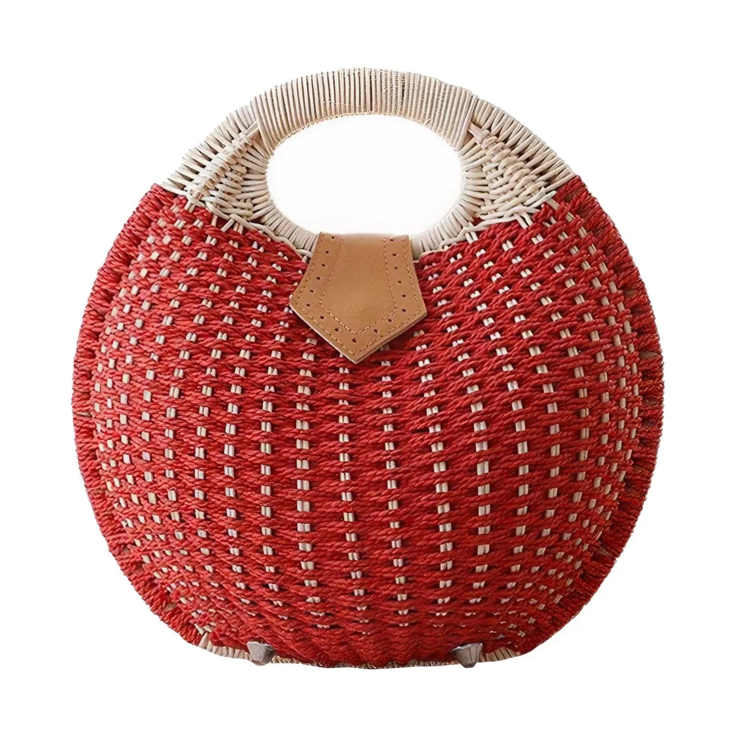 Sac à Main Osier Rond Rouge