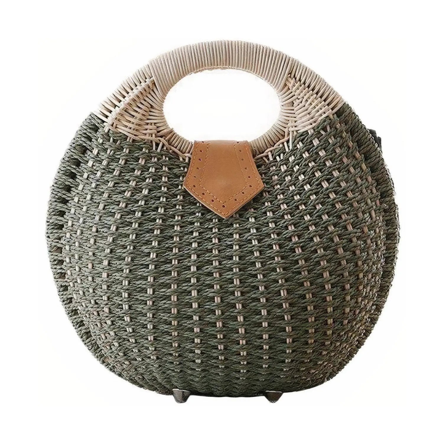 Sac à Main Osier Rond Vert