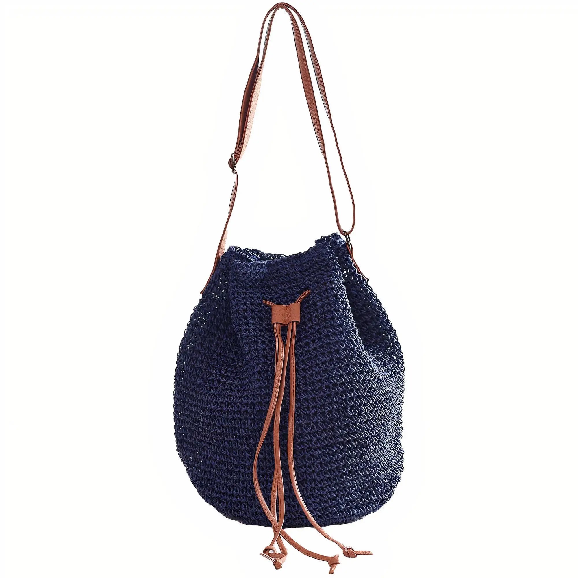 Sac à Main Paille Bleu