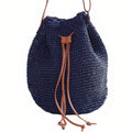 Sac à Main Paille Bleu