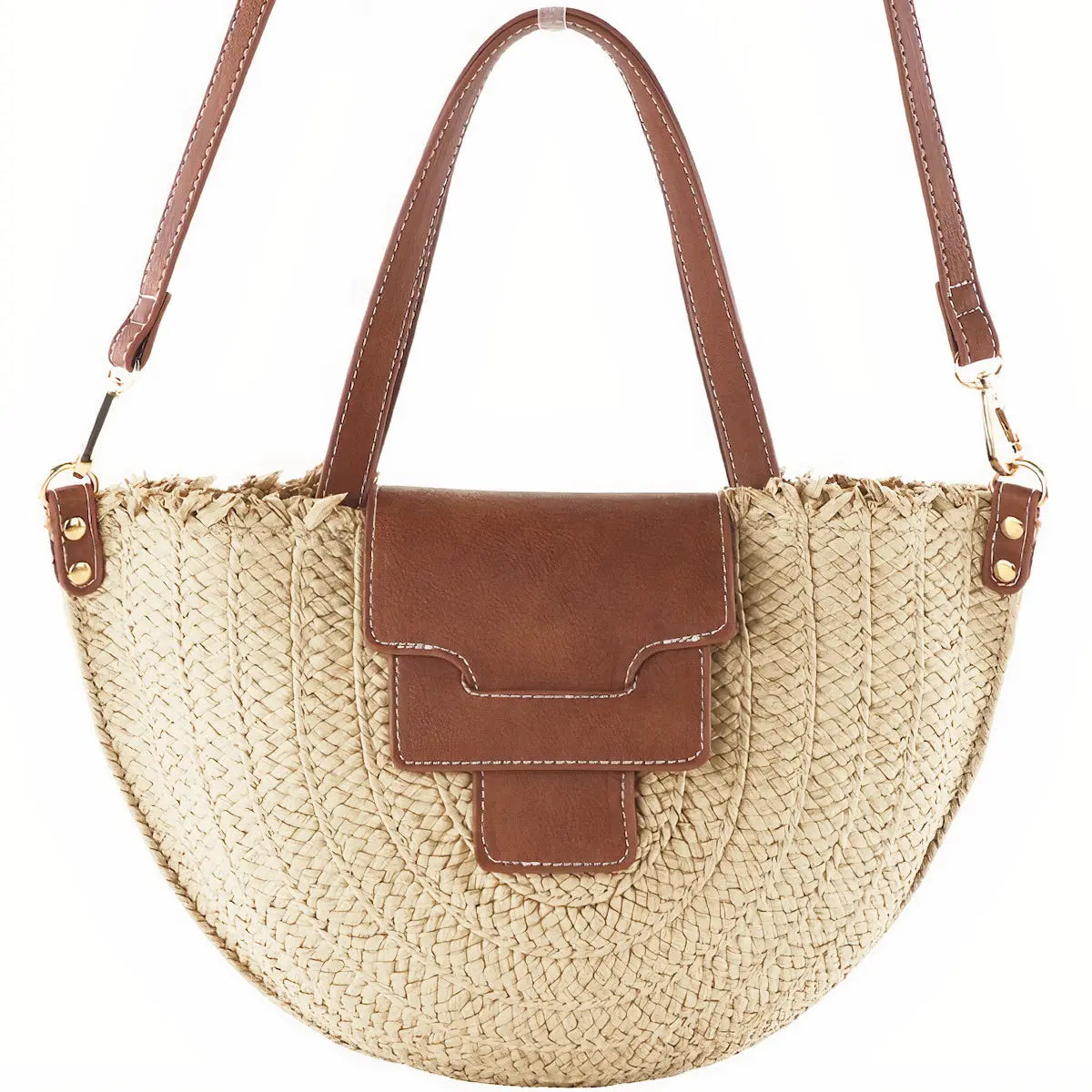 Sac à Main Paille Demi Cercle
