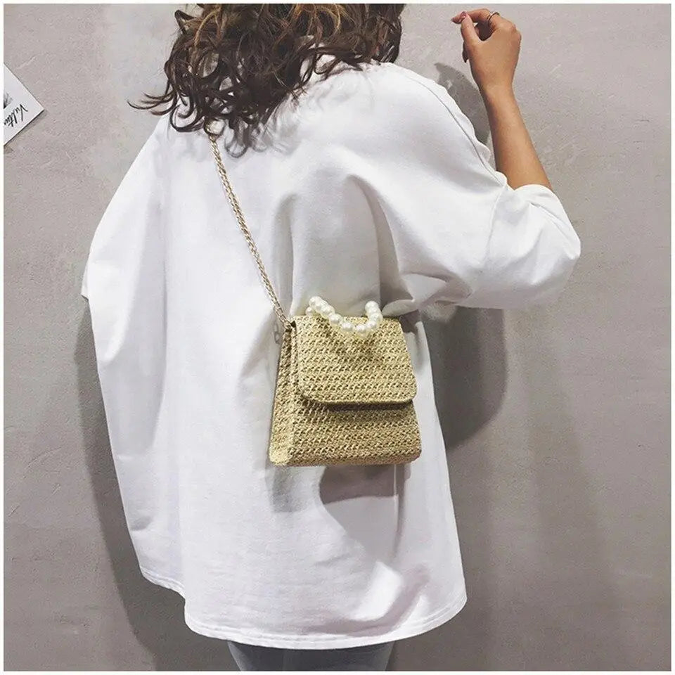 Sac à Main Paille Doré