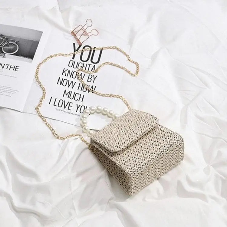 Sac à Main Paille et Perles