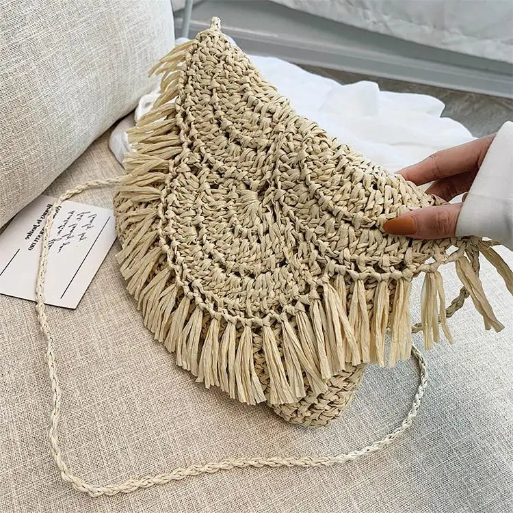 Sac à Main Paille Feuilles de Paille