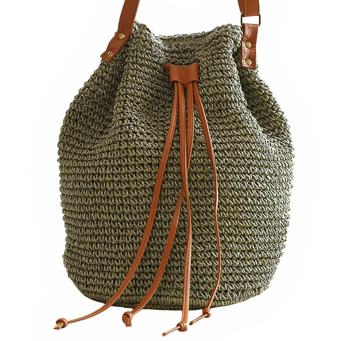 Sac à Main Paille Kaki
