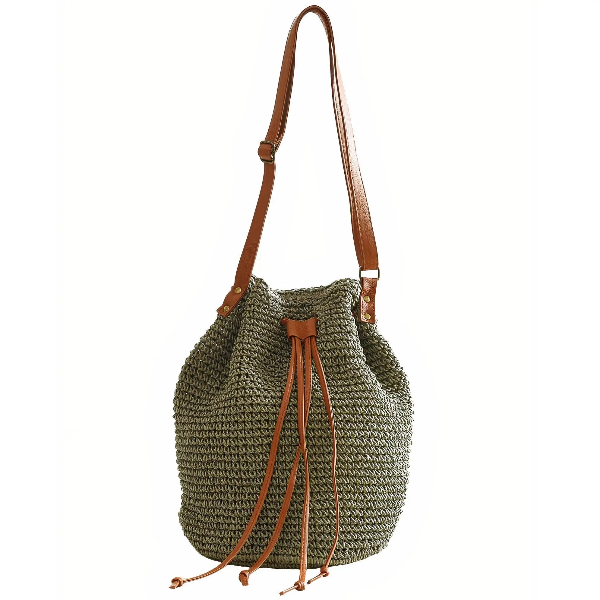 Sac à Main Paille Kaki