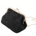 Sac à Main Paille Noir