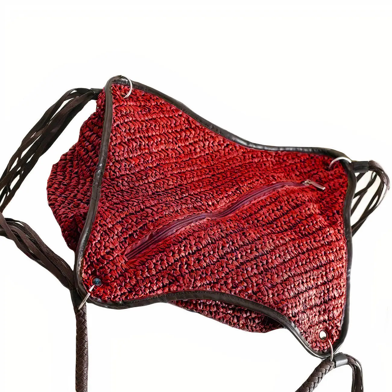 Sac à Main Paille Rouge