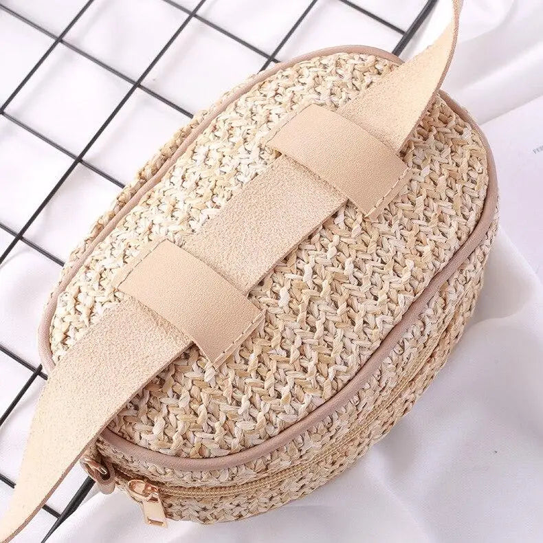 Sac Banane Paille Beige
