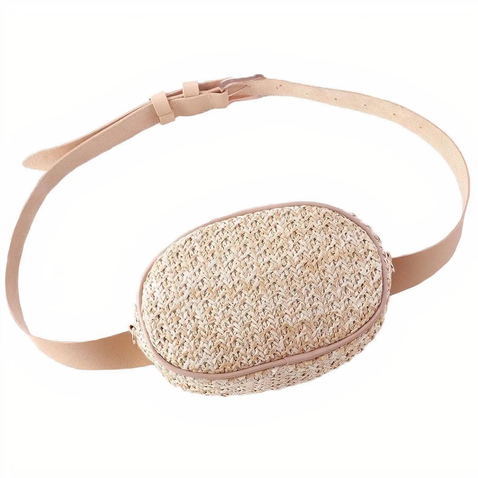 Sac Banane Paille Beige