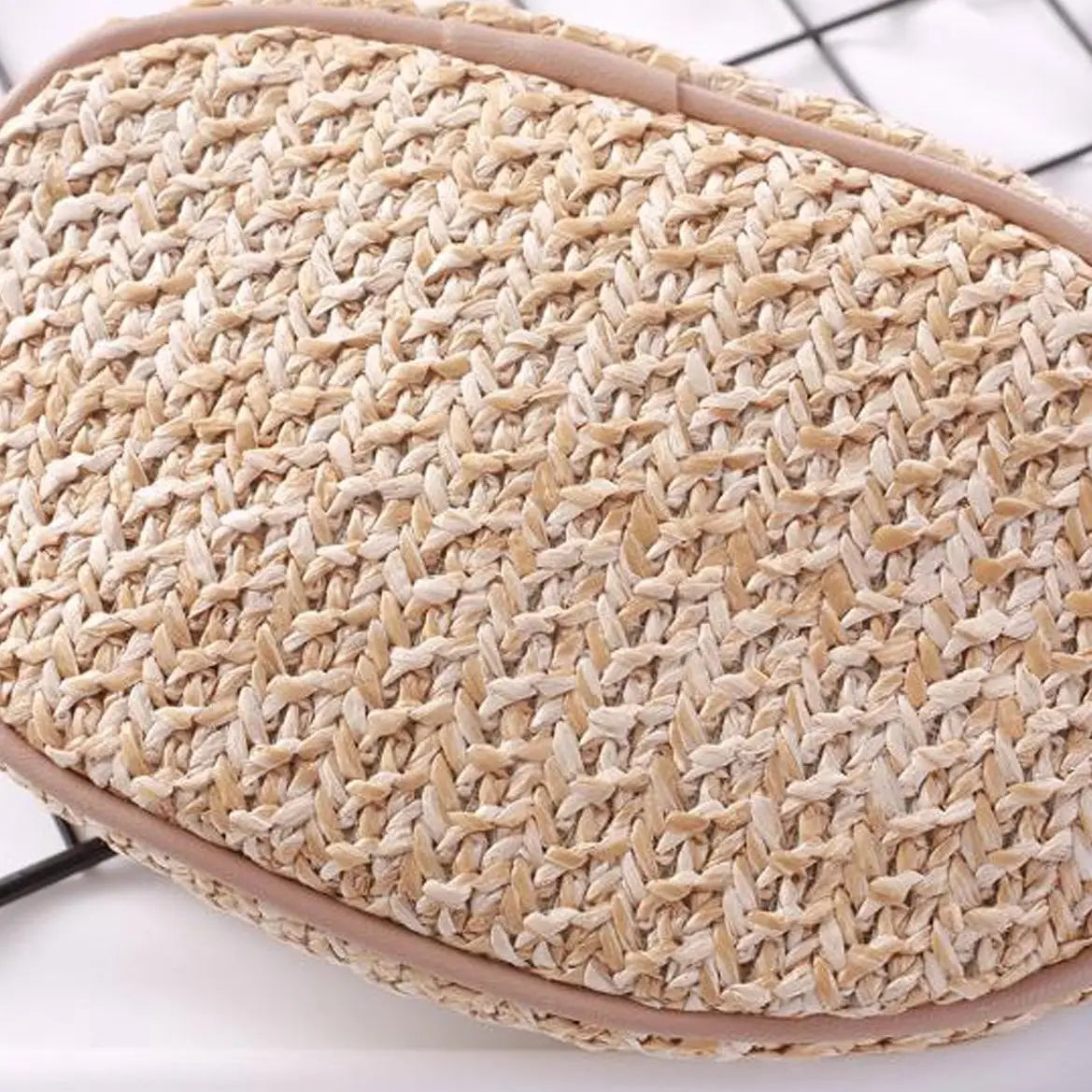 Sac Banane Paille Beige