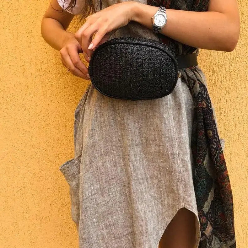 Sac Banane Paille Effet Luxe