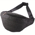 Sac Banane Paille Noir