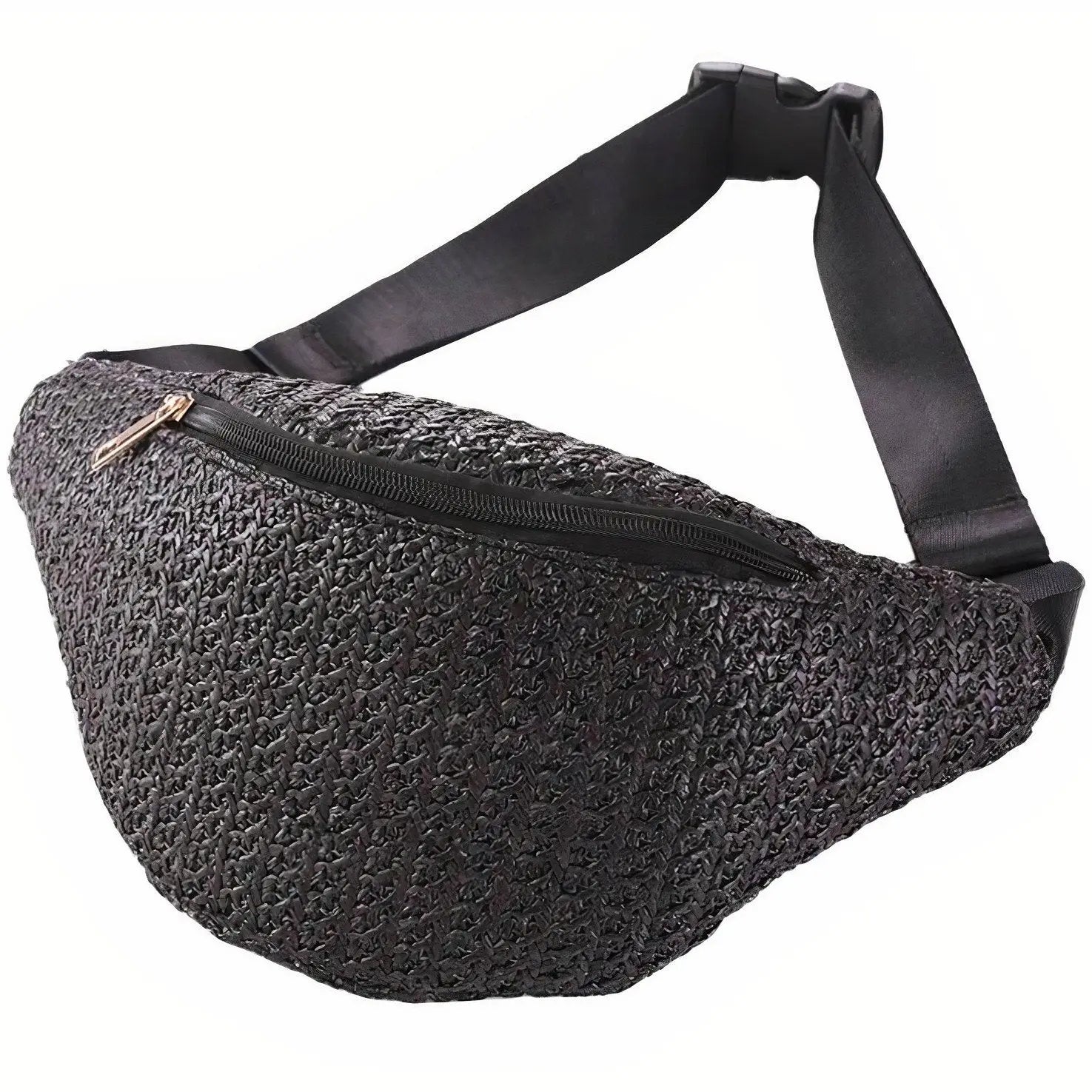 Sac Banane Paille Noir