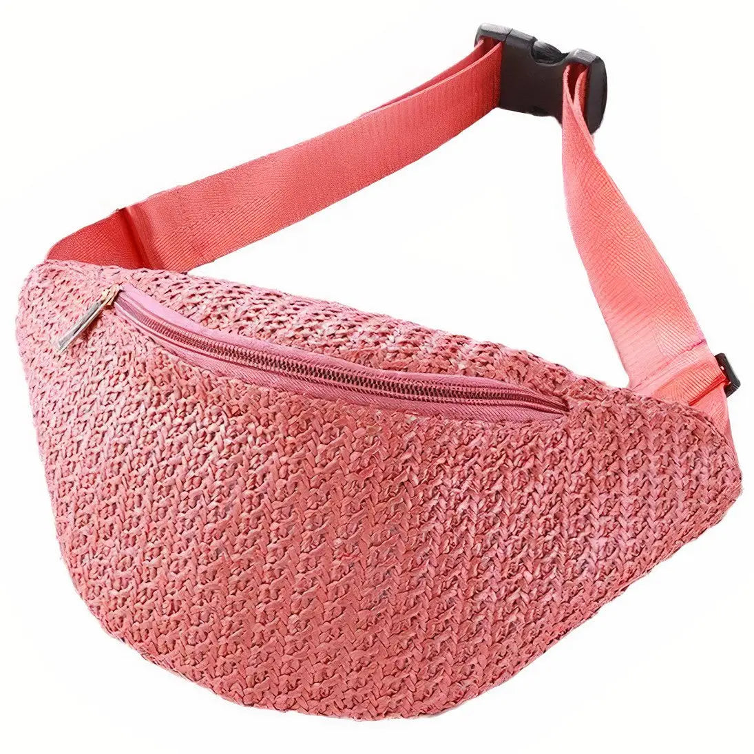 Sac Banane Paille Rose