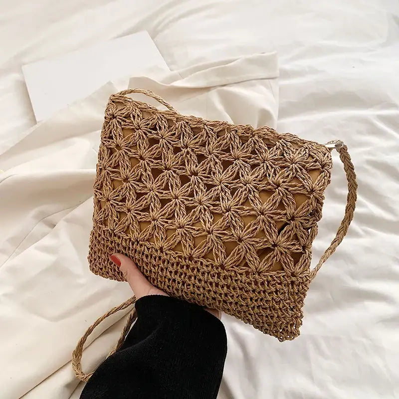 sac bandouliere raphia beige