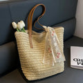 sac cabas en paille crème