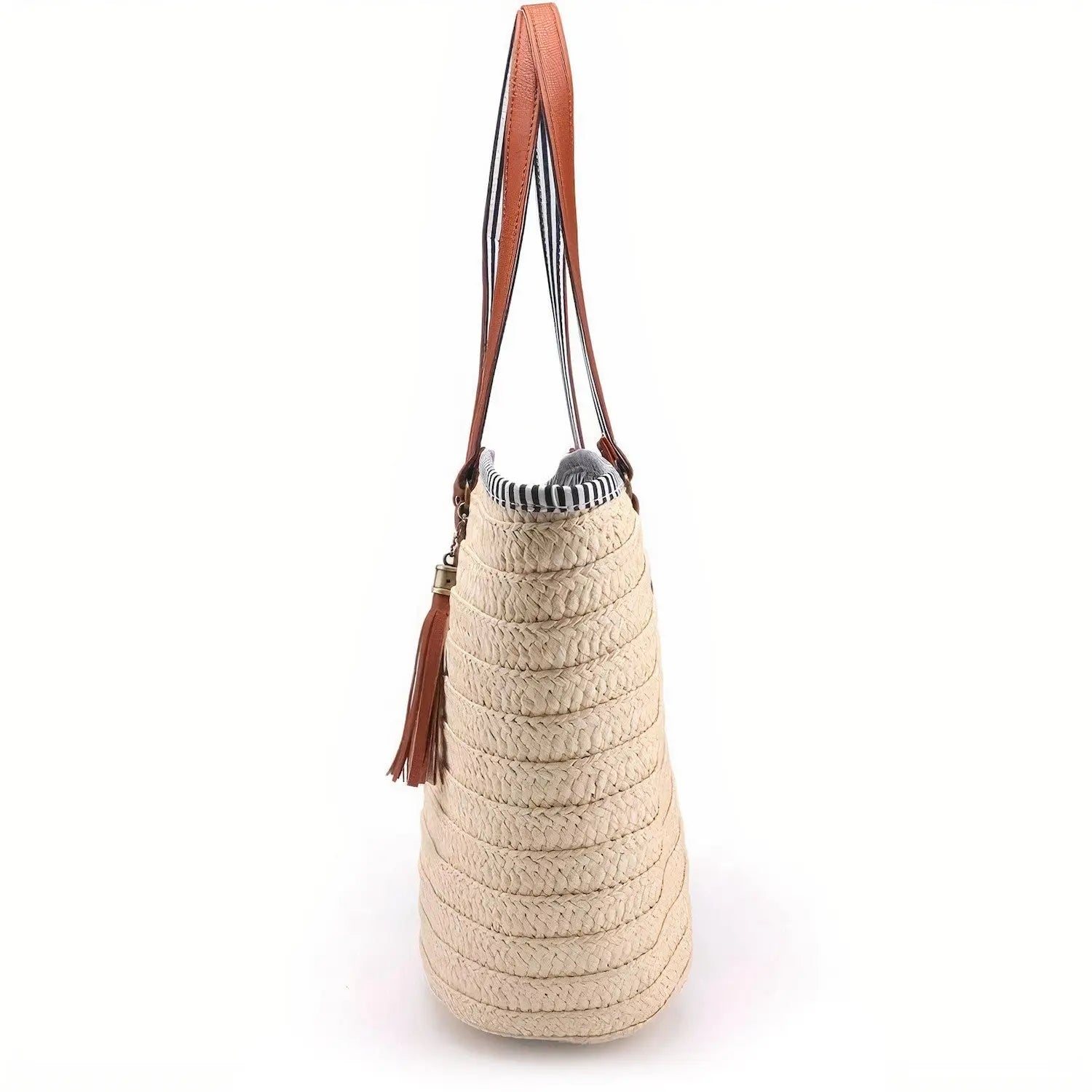 Sac Cabas en Paille De Plage Marinière