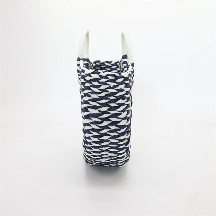 Sac Cabas Paille Bleu