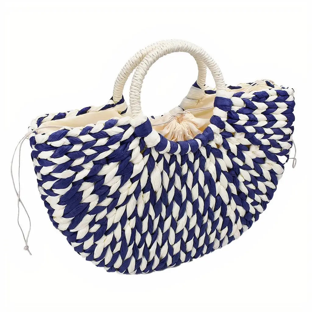 Sac Paille Bleu
