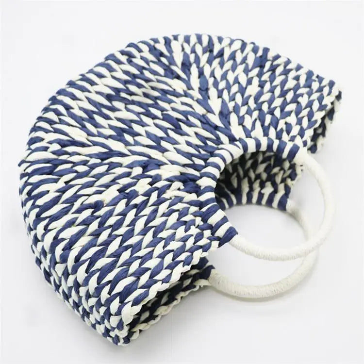 Sac Cabas Paille Bleu