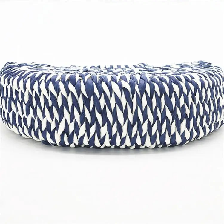 Sac Cabas Paille Bleu