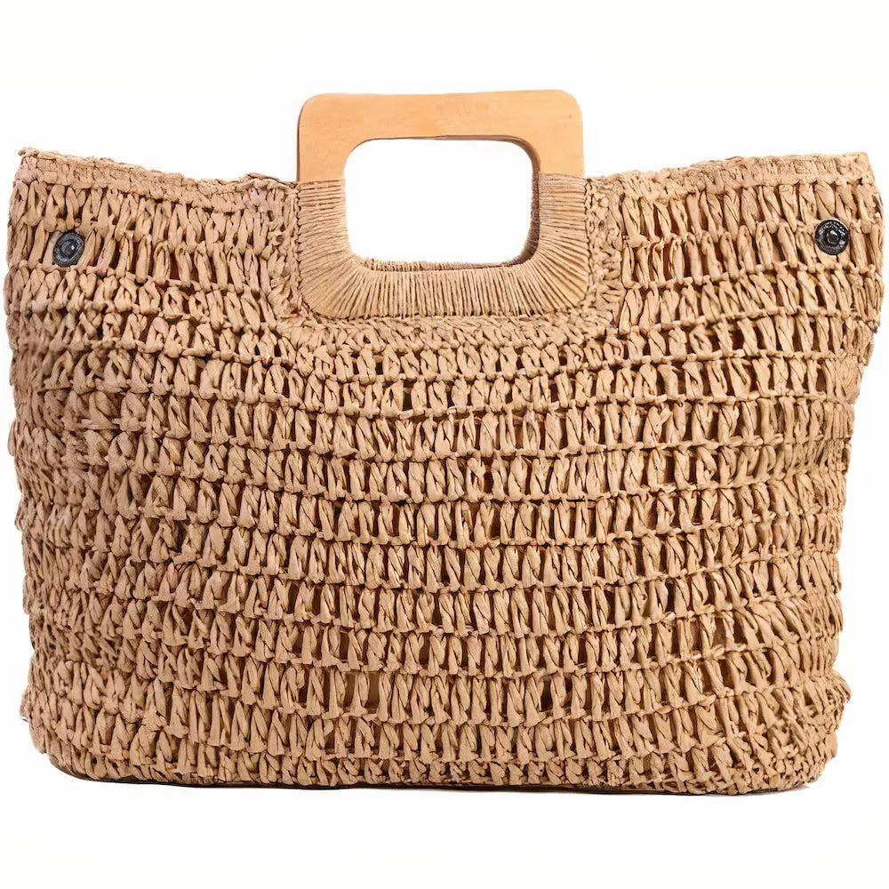 Sac Cabas Paille & Bois