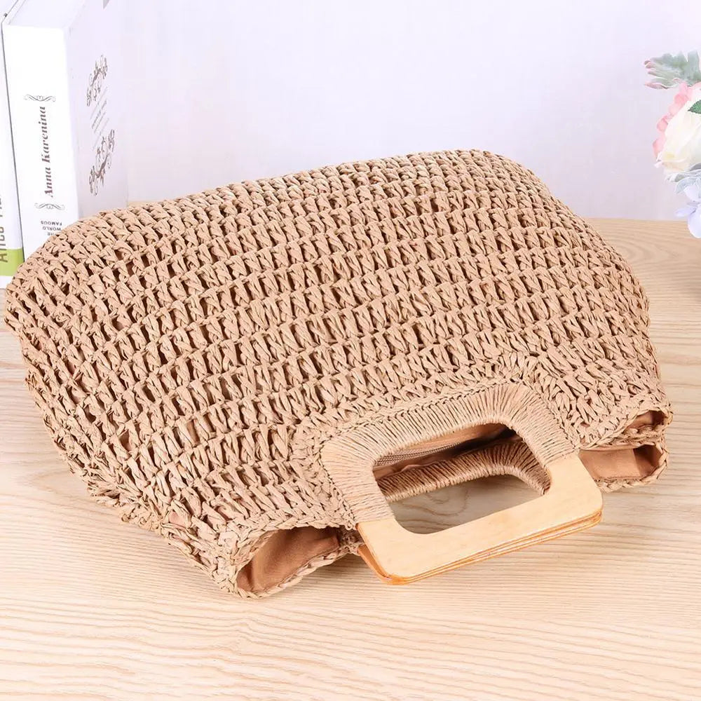 Sac Cabas Paille & Bois