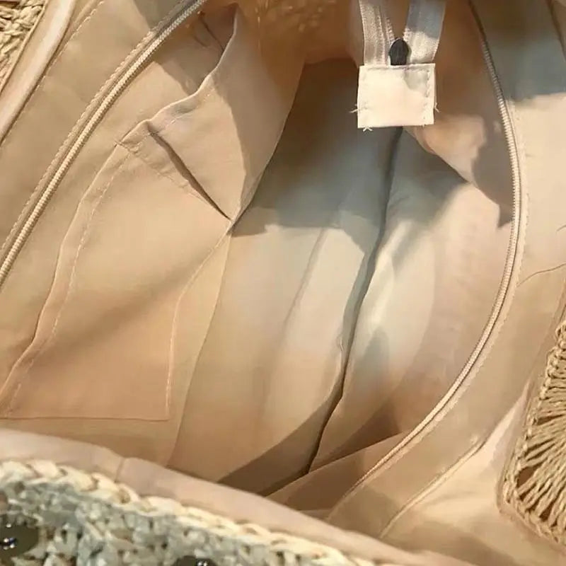 Sac Cabas Paille & Bois