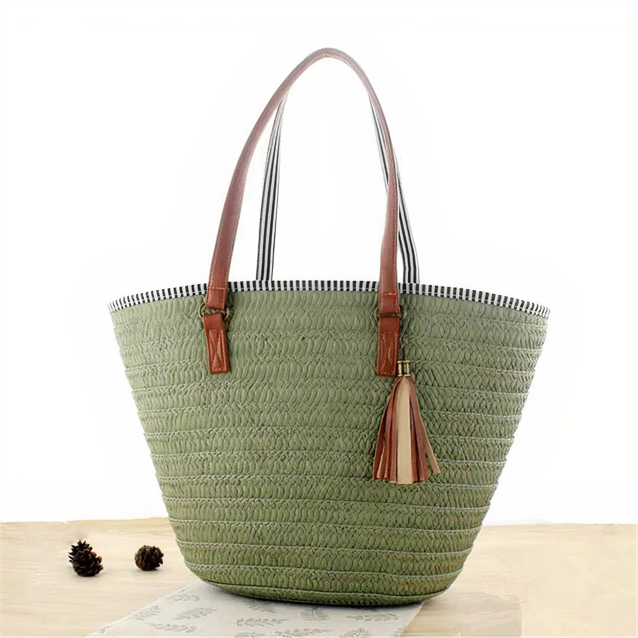 Sac Cabas Paille Design Plage