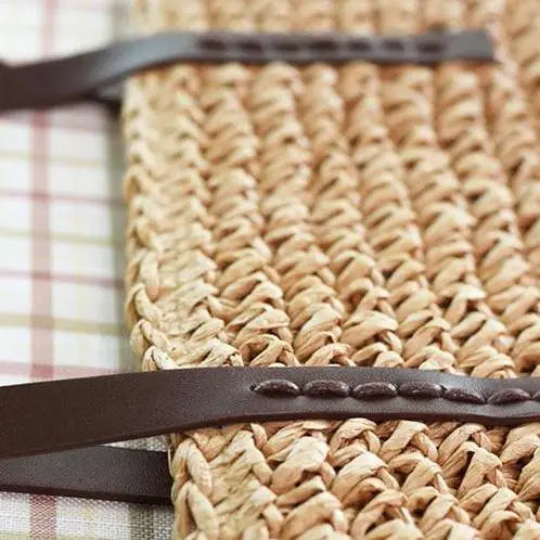 Sac Cabas Paille Fermeture Éclair