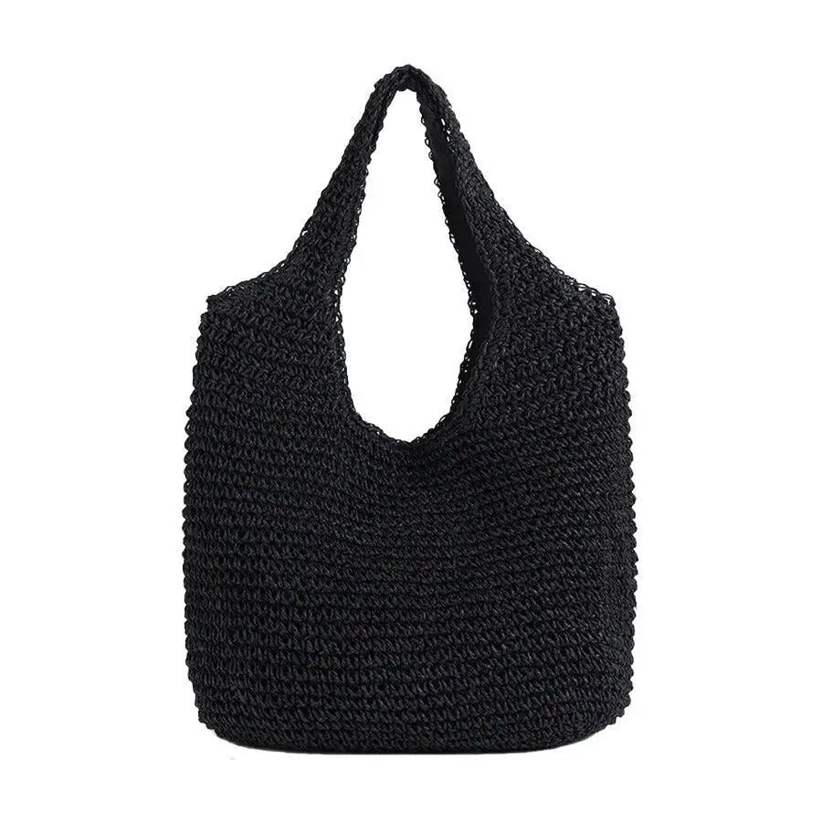 Sac Cabas Paille Noir