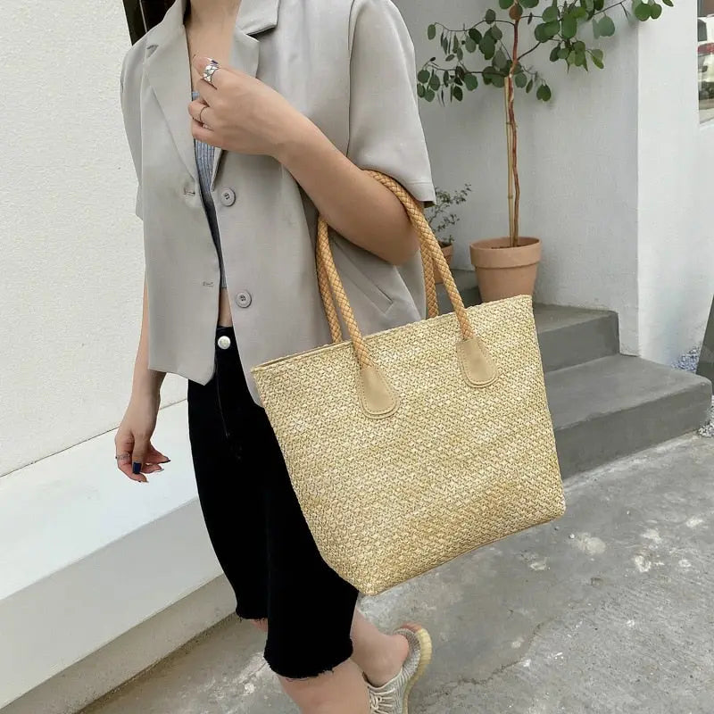 Sac Cabas Paille Tressé