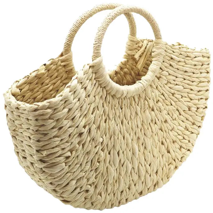 Sac Cabas Paille Tressé Beige