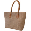 Sac Cabas Paille Tressé Foncé