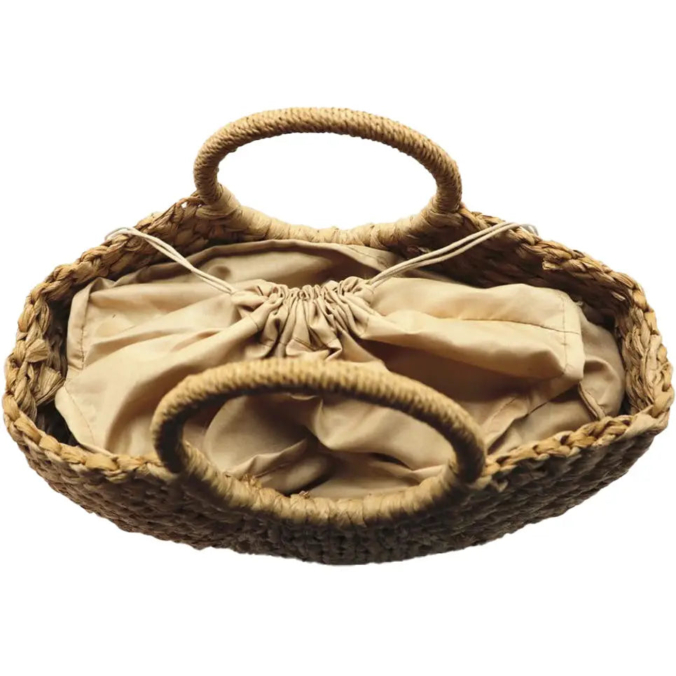Sac Cabas Paille Tressé Marron
