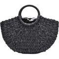 Sac Cabas Noir en Paille Tressée