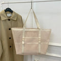 sac de plage en maille beige