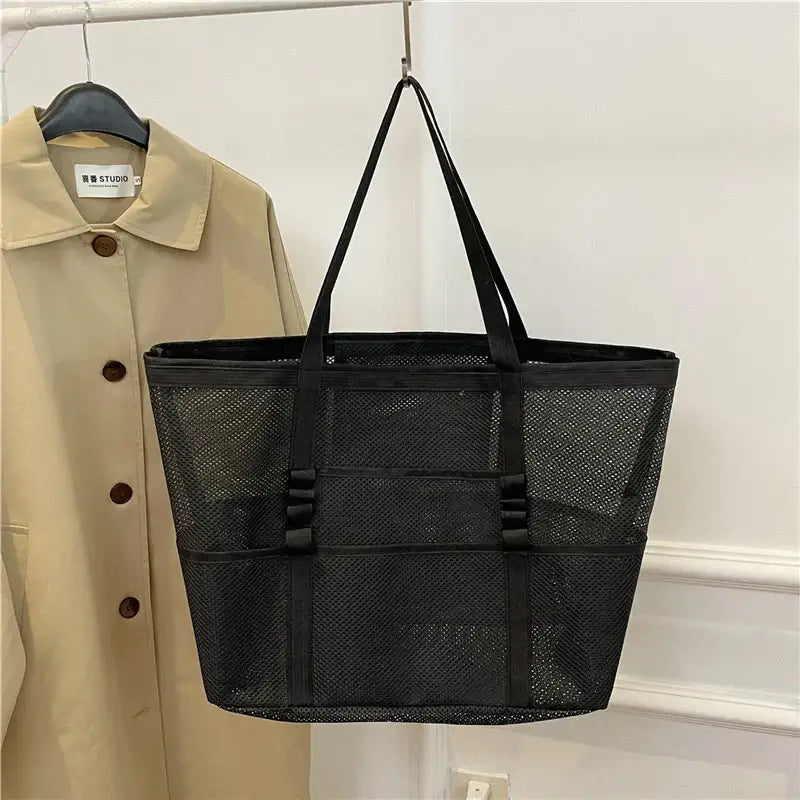 sac de plage en mesh noir