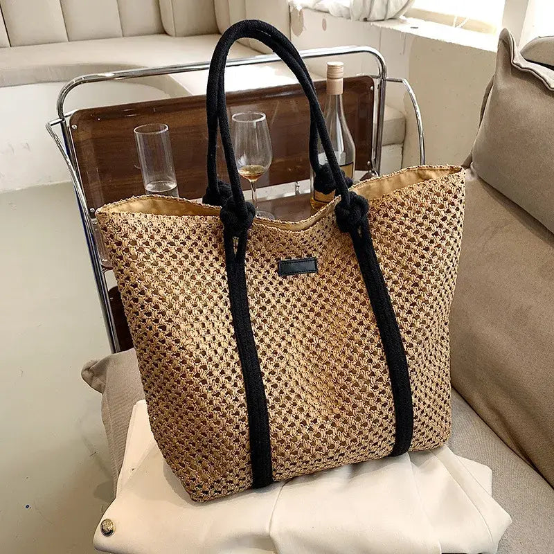 sac de plage femme avec fermeture éclair marron
