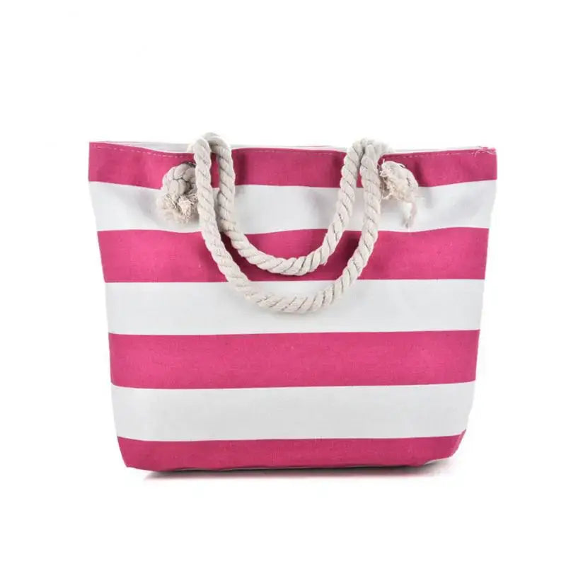 sac de plage en toile rose