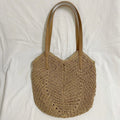 sac en paille tissé beige