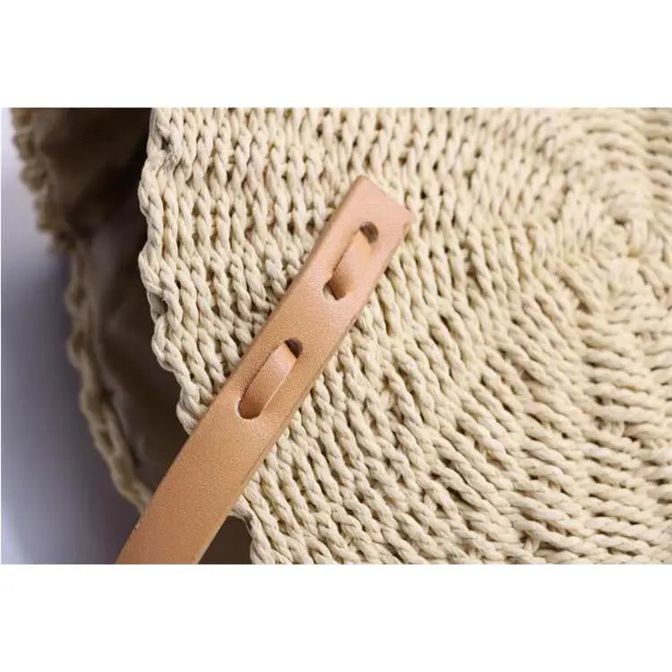 Sac Paille Rond Petit & Beige